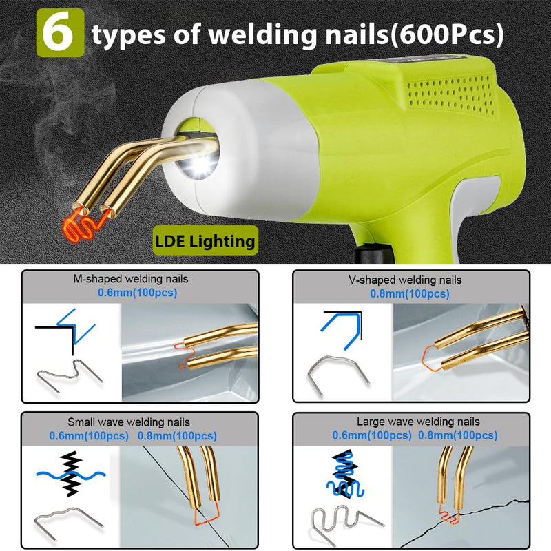 Choerinton Plastic Welder Compatible with Ryobi 18V Battery, with 600PCS Staples, Pure Copper Transformer, Rapid Heating, Plastic Welding Kit for Car Bumper, Dashboard & Repair(No Battery) For Ryobi Battery