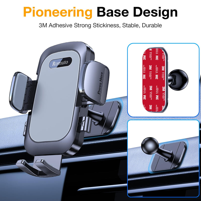 Phone Holders for Your Car Phone Holder Mount【Super Suction】Cell Phone Holder for Car Accessories for Women Men【360° Adjustable】Suction Phone Mount for Car, Shower, Mirror, Window for iPhone Samsung Gray