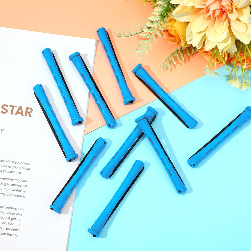 40pcs Perm Rods Cold Wave Rods,Perm Rollers,Curling Rod,Blue,0.47 Inches | for Short Hair, Small Plastic, for Braids, Small Hair-Rollers, for DIY Styling