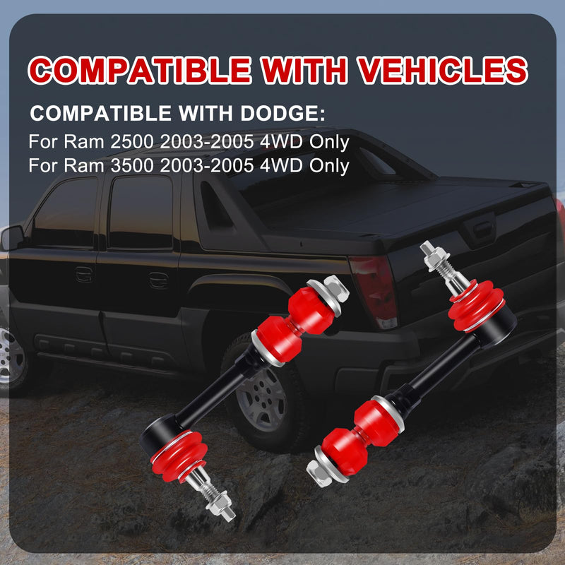 K80885 Front Sway Bar Links Compatible with 2003 2004 2005 Dodge Ram 2500 3500 4WD, Suspension Stabilizer Sway End Link 2PCs