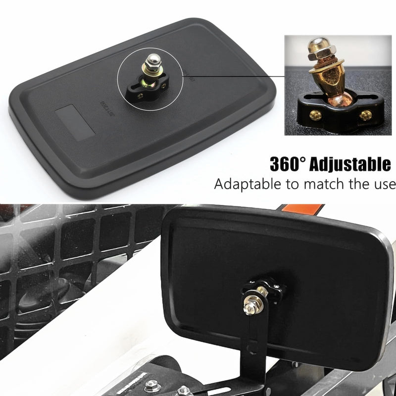 Forklift Rear View Mirrors, Square HD Wide-Angle Rearview Mirror Auxiliary Convex Mirror for Truck Trailer Forklift RV Track Loader, 23.5CM x13.5CM, 2PCS black2x