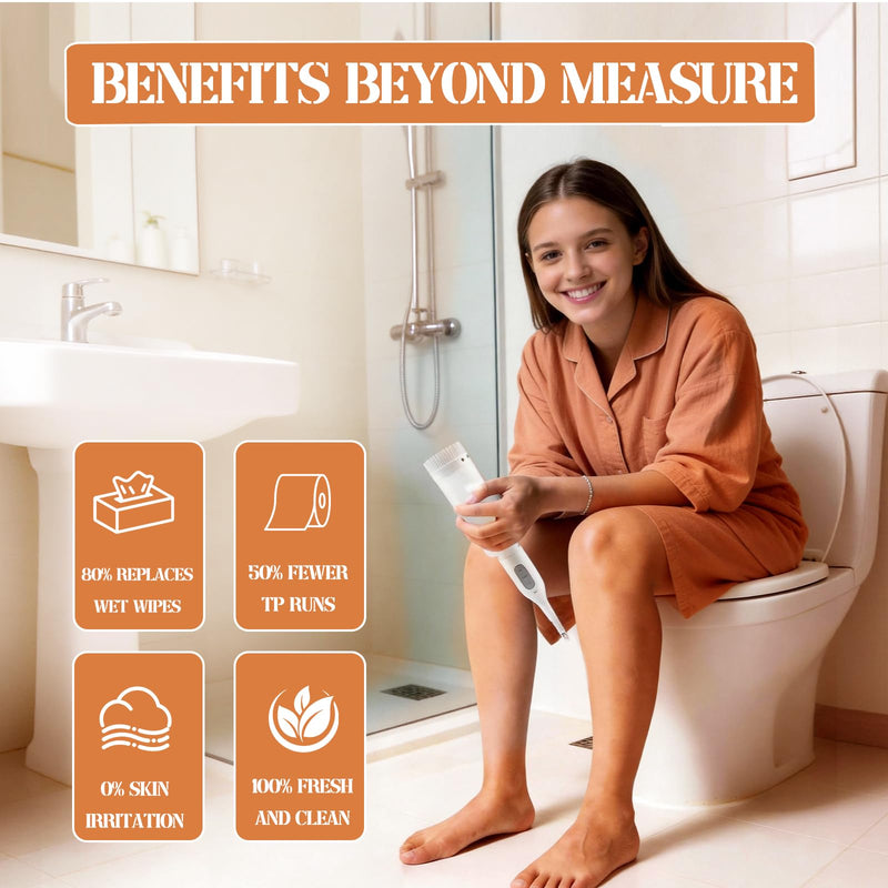 Portable Bidet Sprayer with 360° Nozzle | USB-C Rechargeable Bidet Comes with 205 ml Water Bottle & Dual Modes | Waterproof Handheld Electric Travel Bidet for Women, Men, Babies & Personal Hygiene
