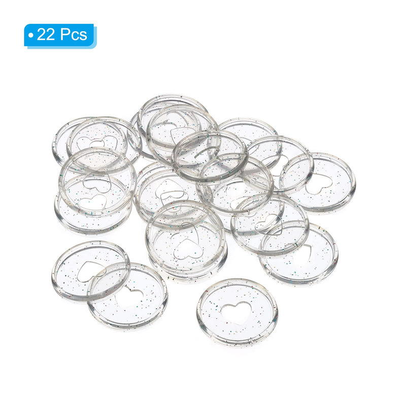 PATIKIL 35mm Plastic Book Binding Discs, 22 Pack Discbound Expansion Discs Heart Binder Rings for DIY Notebook Planner, Shine Pink
