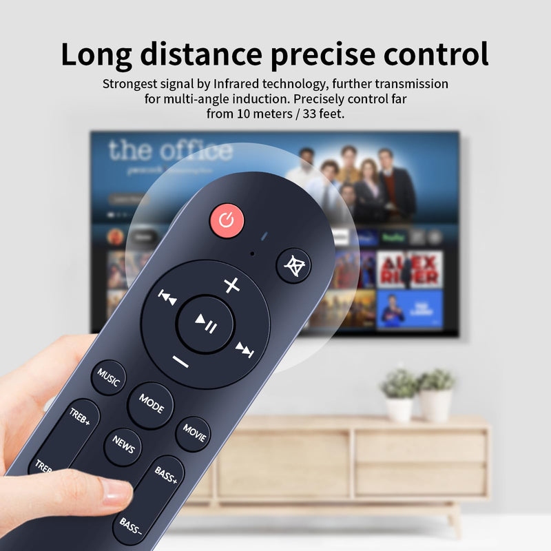 PZL New Replacement Remote Control for MEREDO 2.1CH 37 Inch Sound Bar for Smart TV with Subwoofer, for MEVOSTO D7H Soundbar