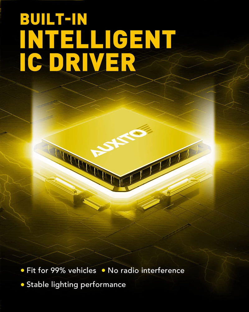  [AUSTRALIA] - AUXITO 9145 LED Fog Light Bulbs, 6000LM 3000K Amber Yellow Light, 300% Brightness H10 9140 9045 9040 Led Fog Lights, CSP LED Chips, DRL Replacement for Cars, Pack of 2