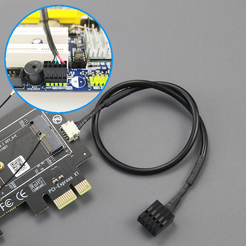 GLOTRENDS WA01 M.2 E Key to PCIe X1 WiFi Bluetooth Adapter for M.2 WiFi 4/5/6/6e/7/Coral TPU Module, with 6-dBi SMA Antenna Kits M.2 Key E to PCIe