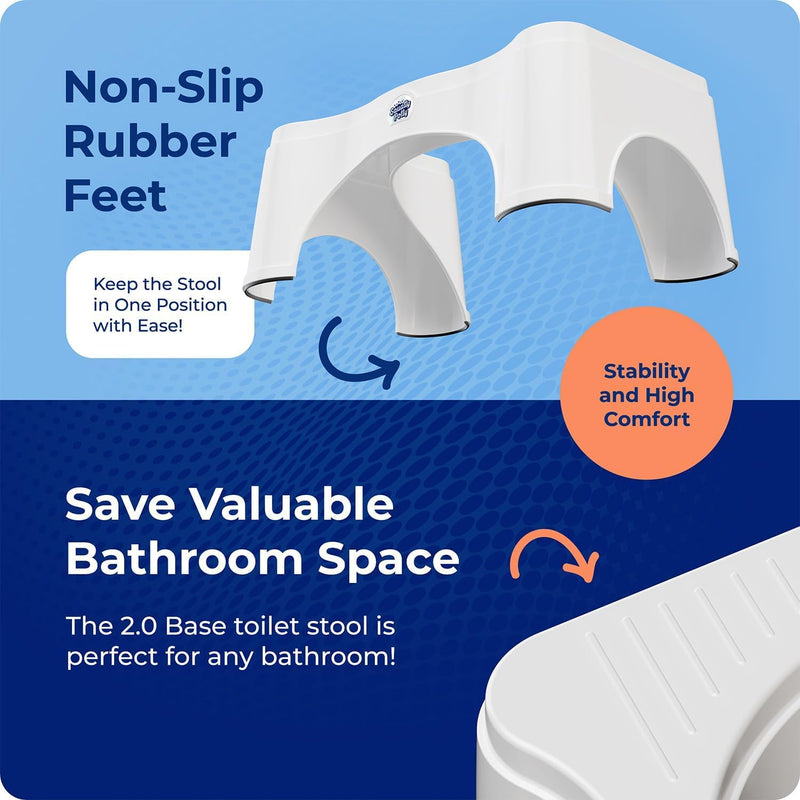 Squatty Potty Original Toilet Stool 2.0 Base 7", White, 1 Count 7 Inch (Pack of 1)