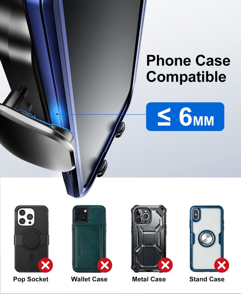 Beeasy 15W Mobile Phone Holder Car with Charging Function-Wireless Charger Car Automatic Inductive Charging Station Car-Mobile Phone Holder Car Charger Ventilation for iPhone Samsung Huawei LG etc