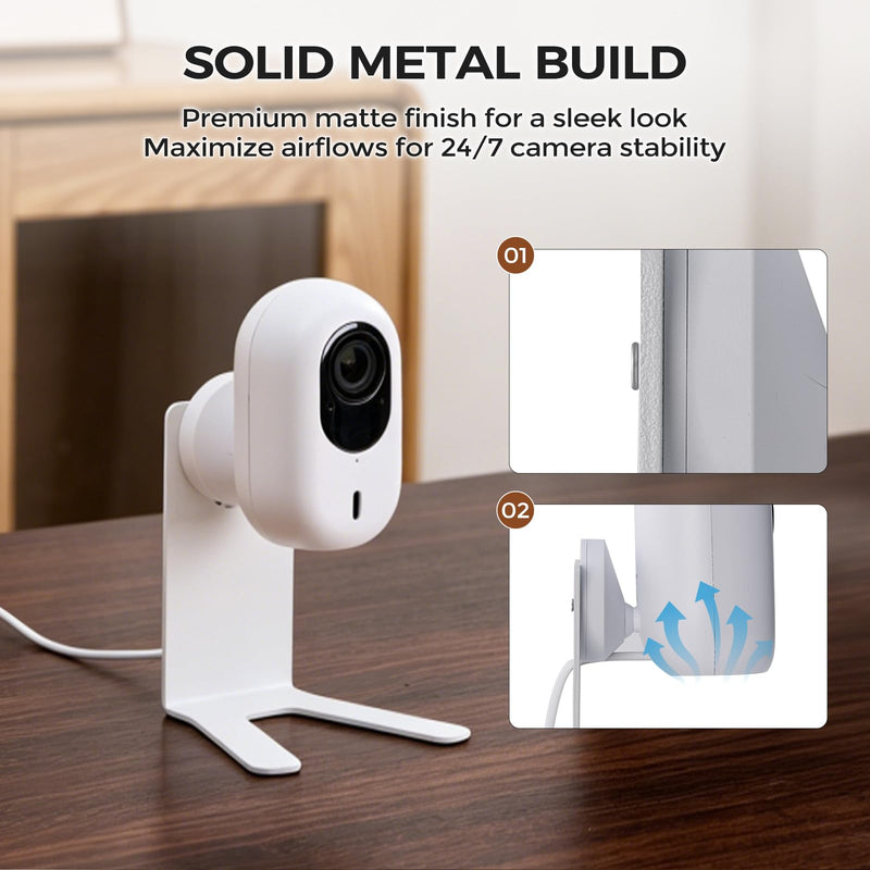 Solid Metal Desktop Stand for Ubiquiti UniFi Instant Cameras (G3/G4/G6), Minimalist Table Mount Base with Cable Management