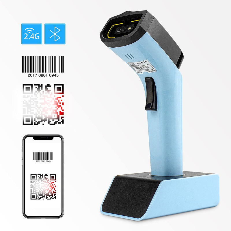 NETUM Bluetooth Wireless 2D Barcode Scanner Automatic, Hands Free Barcode Reader with Charging Cradle and Built-in Memory, Fast and Precise scanning, Transfers Up to 50 Meters - DS7500 2D -DS7500