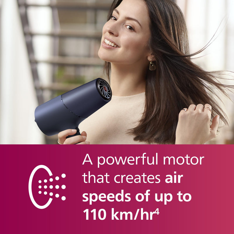 Philips Hair Dryer 5000 Series, ThermoShield Technology, Ionic, with Nozzle and Hair Diffuser, 2300W, Model BHD510/03