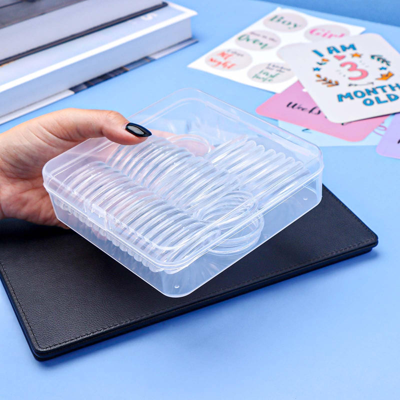 NatSumeBisics 50 Expansion Discs Notebooks Planner Disc, Clear DiscBound Discs with Box Holder 1.5" Mushroom Rings DIY Notebook Binding System Accessories (1.5“) 1.5“ Discs