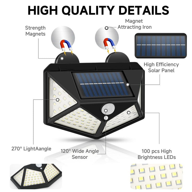 Magnetic RV Light Solar Light with Super Strong Magnet – Motion Sensor Lights for Trailers, Campers | Outdoor & Exterior Lighting, RV Porch & Awning Lights, Easy Installation, 2 Pack