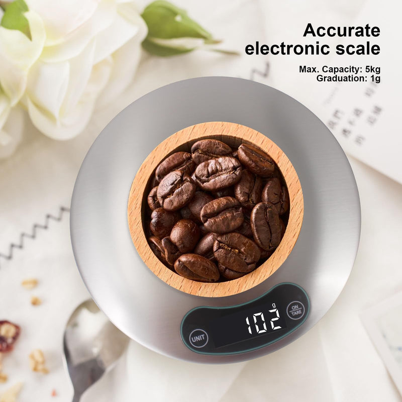 High Precision Food Cooking Scale Digital Kitchen Scale Touch Button Backlight Display (Grey) grey