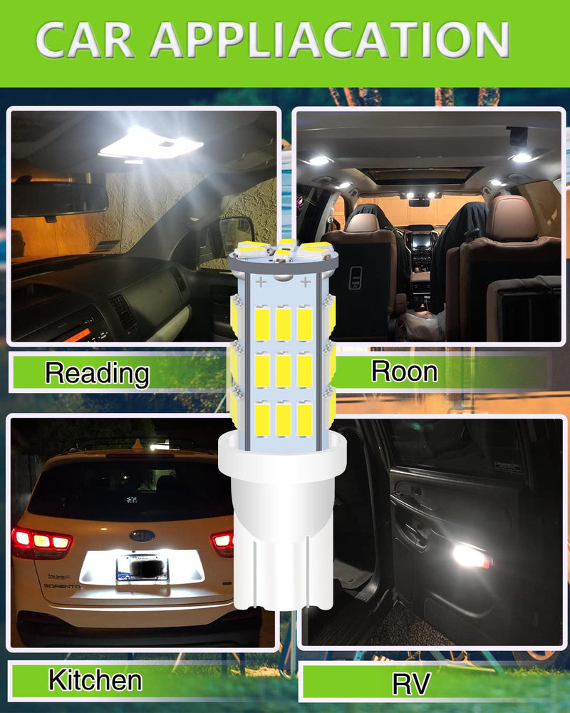 UNXMRFF - Super Bright 194 LED Light Bulbs White, T10 912 921 168 LED Camper Lights Bulb for 12V RV Ceiling Dome Light/RV Interior Lighting/Travel Trailer/Boat/RV Camper Light Bulb (Pack of 12) 12PCS