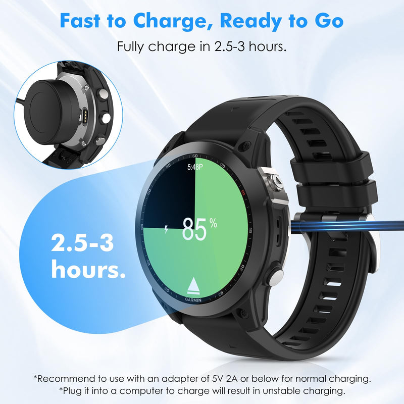 MoKo Watch Charger Compatible with Garmin Fenix 7/7 Pro/7S/7S Pro/7X/7X Pro/6/6X/6S/5/5 Plus/5X/5X Plus/5S/Forerunner 965/945/645/Instinct, Charging Dock with 3.3 ft/1 m USB-C Charging Cable, Black 1Pack TYPE-C