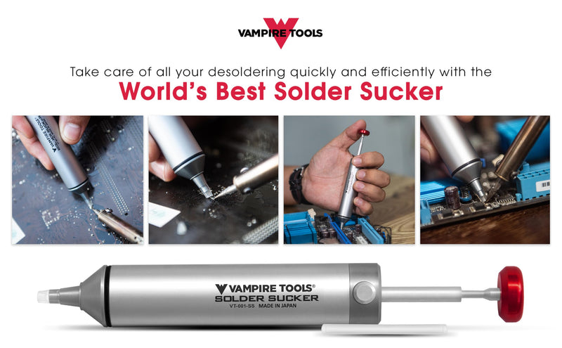 VAMPLIERS Premium Solder Sucker Made in Japan Heavy Duty Desoldering Pump High Power Vacuum Suction SS-03