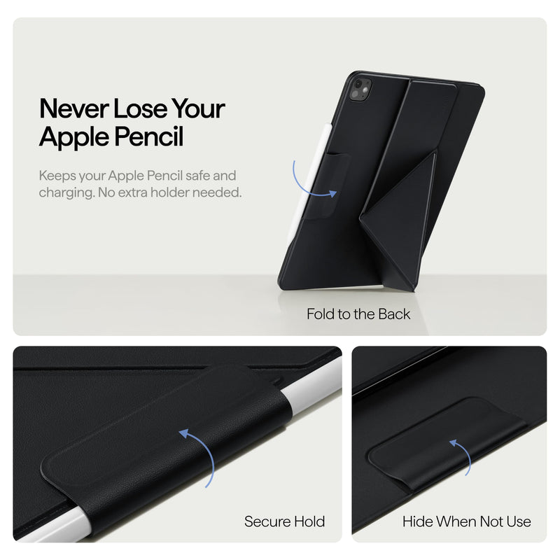PITAKA for iPad Pro 13 Inch Case M5/M4, 5 Intuitive Angles, Folio3-Black | Portrait/Landscape Magnetic iPad Pro M5/M4 Case with Pencil Holder, No Learning Curve, Slim and Light, Auto Wake/Sleep Black iPad Pro 13" 2025/2024 (M5/M4)