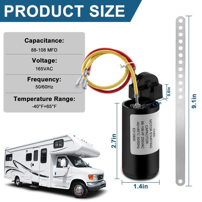 8333A9021 Air Conditioner Hard Start Kit by AMI PARTS,Fits for Coleman Hard Start Capacitor kit 8333a9021 PKG 8335-9021, and 9333-9021 105620-10-70 Replacement AC Hard Start Kit