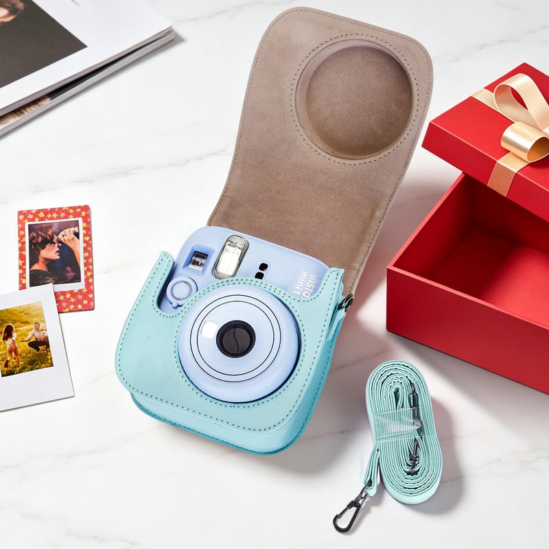 Phetium Mini 13 Camera Case for Fujifilm Instax Mini 13 12 Camera-Green | Mini Camera Protective Case,PU Leather Bag,Photo Storage Pocket,Adjustable Shoulder Strap,Magnetic Flip Lagoon Green