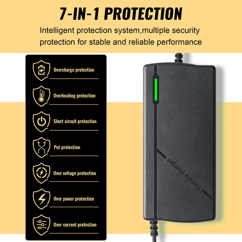 14.6V 10A LiFePO4 Battery Charger for 12V Lithium Iron Phosphate Batteries – Fast Charging, High Efficiency, LED Indicator, Durable Design with Overheat Protection 14.6V 10A
