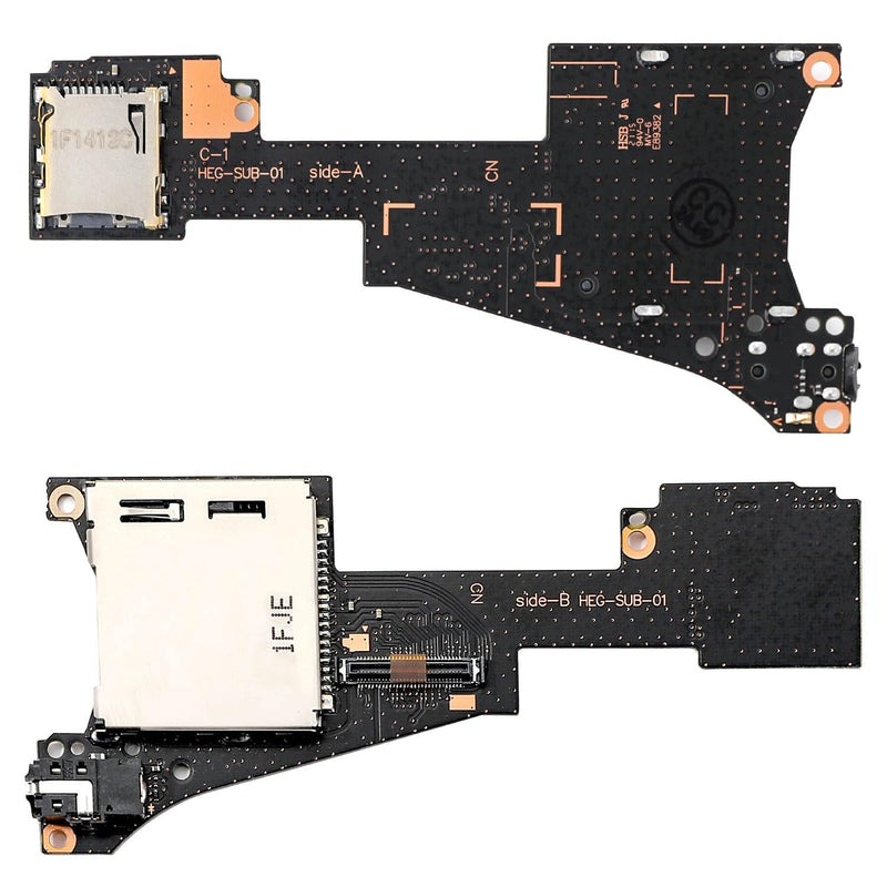 Compatible with Nintendo Switch OLED, Ikpek Game Card Reader Cartridge Micro SD Card Slot Tray Headphone Jack Daughterboard Replacement for NS OLED with Repair Tools Green - 1 Pack