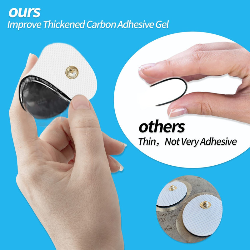 TENS Unit Replacement Pads 4X8", 40 Pcs Premium Quality Snap Replacement Electrodes for TENS and EMS Muscle Stimulator, Using 3.5mm Snap Connector