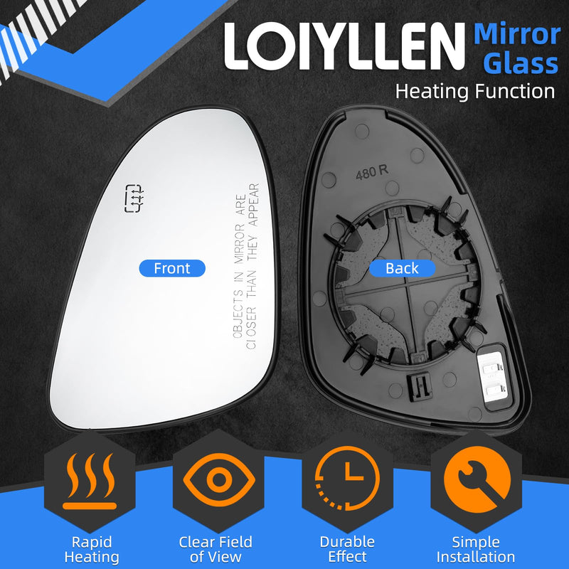Passenger Side Mirror Replacement for Toyota Corolla 2014 2015 2016 2017 2018 2019 - Right Side Mirror Glass, Rear View Mirrors Glass with Power Heated Passenger Side (Right)