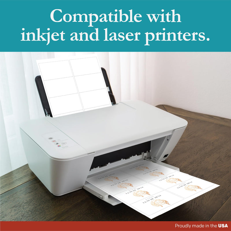 Premium Label Supply White Sticker Shipping/Mailing Labels – 4" x 2.5" – Laser/Inkjet Compatible – (8 per Sheet), 25 Sheets – 200 Total Adhesive Labels 200 Labels