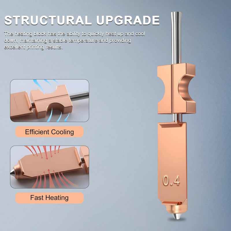 4Pack Integrated AD5X Nozzle Kit Compatible with Flashforge Adventurer 5X (0.25/0.4/0.6/0.8mm), Quick-Detachable High Flow Design, Original-Spec Upgraded Accessories, Extra 4PCS Silicone Socks 0.25+0.4+0.6+0.8mm