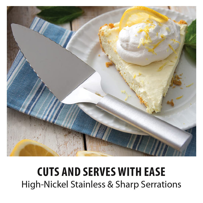RADA Cutlery Serrated Pie Server, Silver Handle, Pack of 2