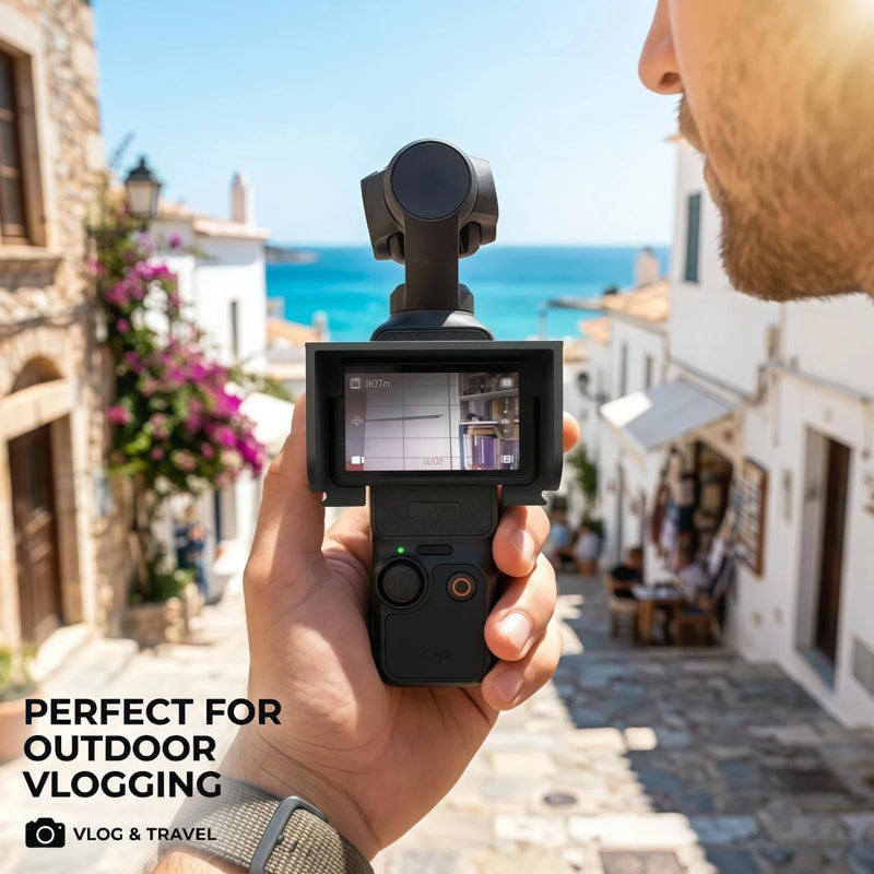 Sun Hood for DJI Osmo Pocket 3, Anti-Glare Screen Sunshade Protective Cover, Gimbal Camera Screen Guard for Outdoor Vlogging, Lightweight & Rotatable Compatible Accessory (Black)