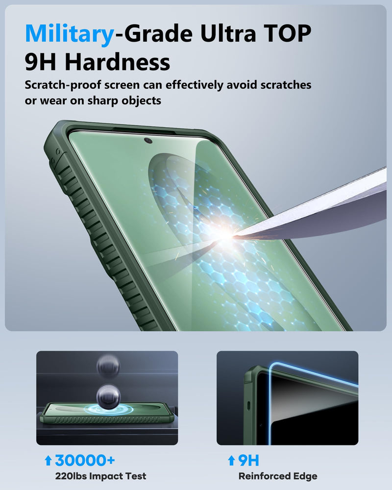 ATATOO for Samsung Galaxy S26 Wallet Case with 2X Screen Protector, Green | Card Holder (4 Cards), Slide Camera Cover, Military Grade Protection, Women Men, Heavy Duty Phone Case for Galaxy S26 6.3" Green with SP S26, 6.3"