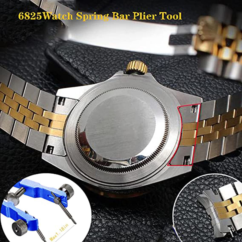 Watch Spring Bar Plier Tool, Spring Bar Tweezer, Watch Band pliers with Robust 8 Alloy Steel Pins, Watch Band Pins Replacement Tool Blue