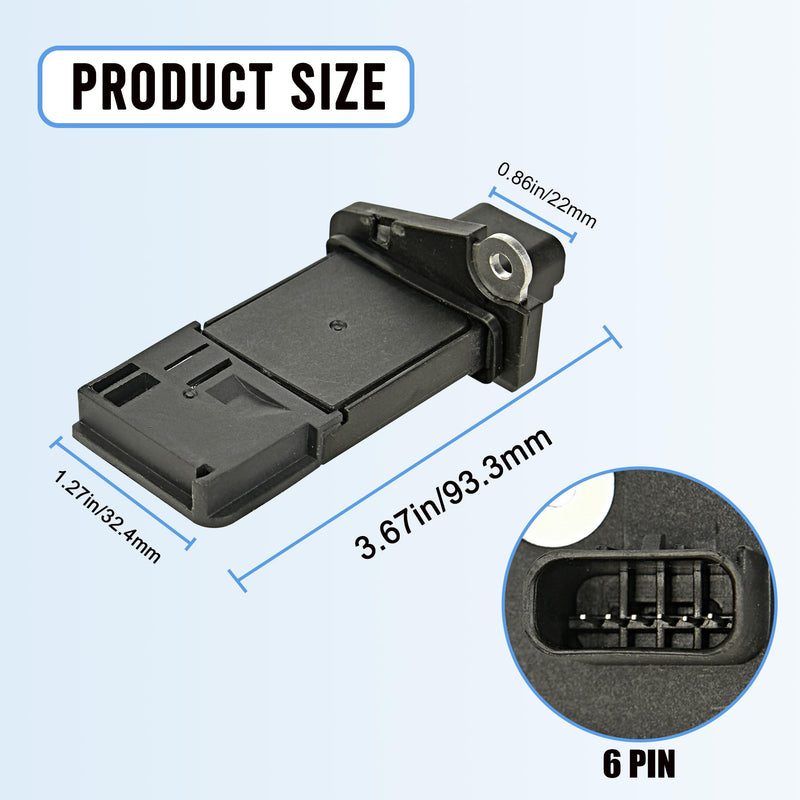 Mass Air Flow Sensor MAF Sensor Compatible with Ford Escape Expedition Explorer F150 F250 F350 Lincoln MKX MKZ Navigator Town Car Mercury Mariner Mountaineer Replaces 3L3Z-12B579-BA MAF0012