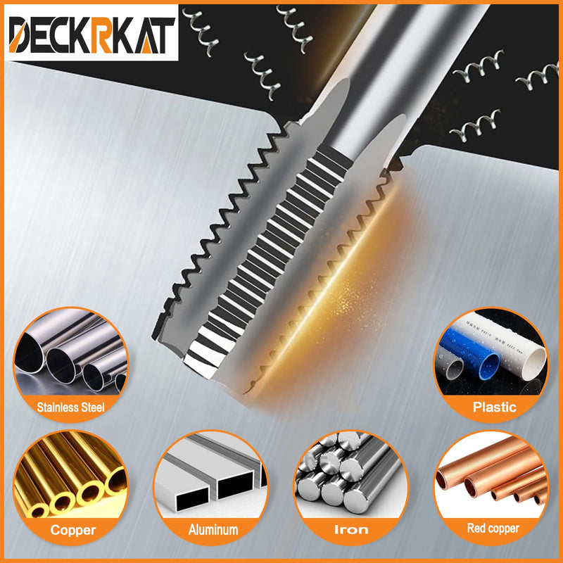 6-Piece NPT Pipe Tap Set, Precision Carbon Steel NPT Tap Set for Clean Accurate Threads, 1", 3/4", 1/2", 3/8", 1/4", 1/8" NPT Tap, Perfect for Plumbers Mechanics DIYers, with Durable Plastic Case 6 Piece 1", 3/4", 1/2", 3/8", 1/4", 1/8" NPT Tap