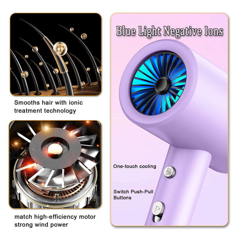 Hotel Wall Mounted Hair Dryer for Bathroom，Professional Ionic Hair Dryer Salon，Fast Drying Negative Styling Blow Dryer，Restroom Choice Blow Brush，Fast Drying.Intelligent Drying, no Heat Damage Silver White