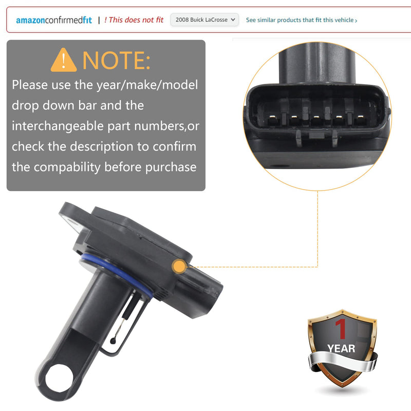  [AUSTRALIA] - Maf Mass air Flow Sensor Meter Compatible with Toyota Avalon 1999-2001; Camry 2002-2006; Tacoma 1999-2009; Lexus ES300 1999-2003; Scion XB 2004 and More Replace OE 22204-22010