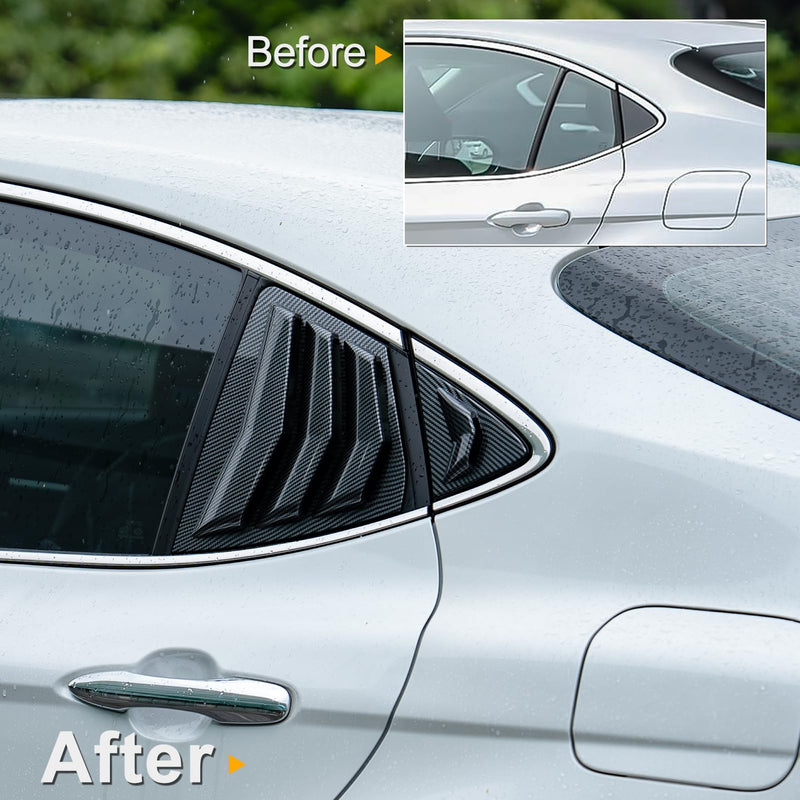 CKE for 9th Gen Camry LE SE XLE XSE Compatible with Toyota Camry 2025 2026 Accessories Sporty Car Exterior Rear Side Window Louvers Air Vent Scoop Shades Cover Trim Blinds -Carbon Fiber Style Carbon Fiber Style