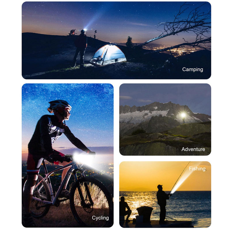 LED Flashlight Recorder, Flashlight Helmet Camera with Handle Brackect, 1080P FHD, 5 Lighting Modes, 120° Wide Angle, 2200mAh Rechargeable Battery for Cycling,