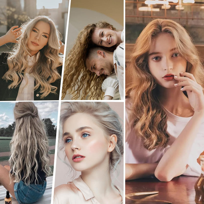 janelove Hair Curler 5 in 1 Curling Wand Set with 3 Barrel Hair Waver and 4 Interchangeable Ceramic Curling Iron 10-32mm for Long Medium Short Hair 5 in 1 - 180°C/210°C