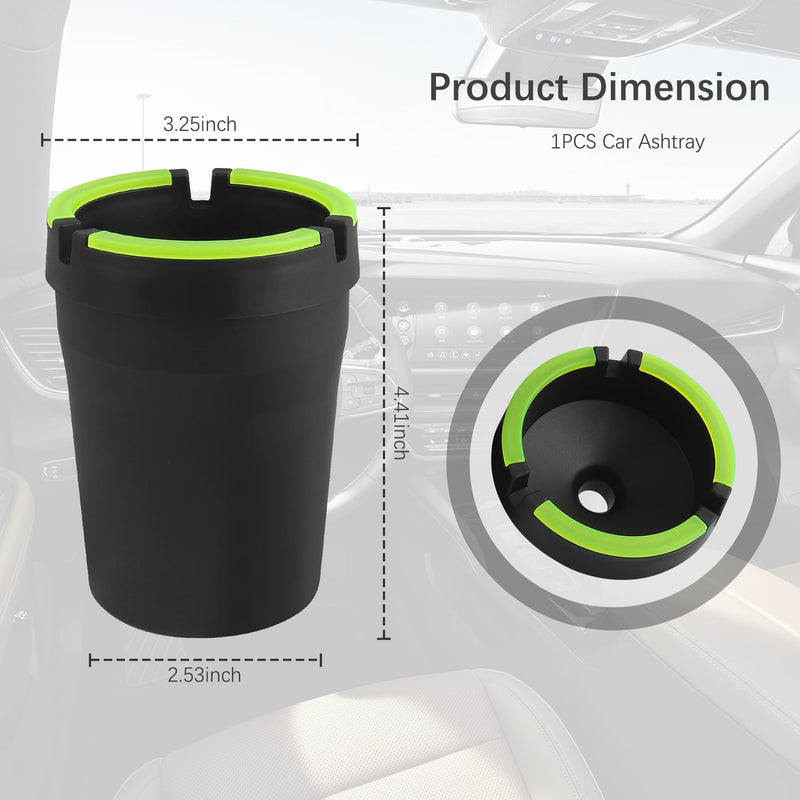 Smokeless Ashtray,Portable Car Ashtrays for Cup Holder Smell Proof,Multifunctional Ashtray with Lid Smell Proof for Ccar Truck SUV Keep Car Interior Accessories Tidy (Black) Black