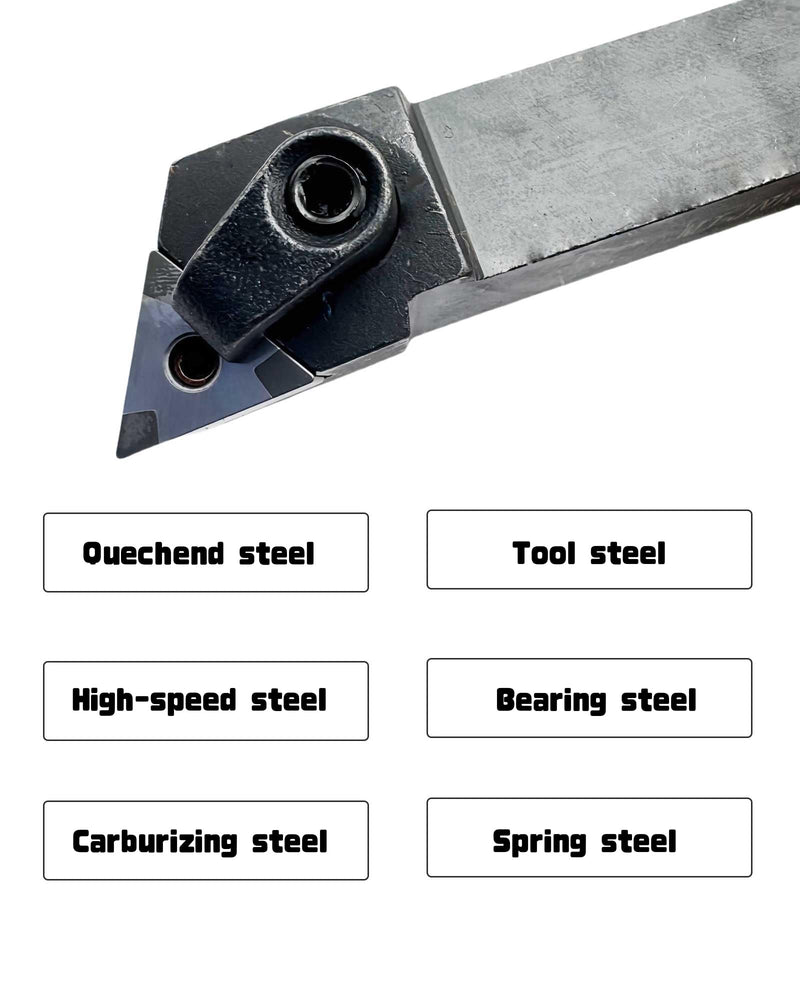 TNMG160404&TNMG160408 CBN-6 Boron Nitride Turning Insert with MTJNR1616H16 External Turning Lathe Cutting Tool Holder,High Speed Finishing of Heat Treated Steel,Sintered Ferrous Alloy and Cast Iron
