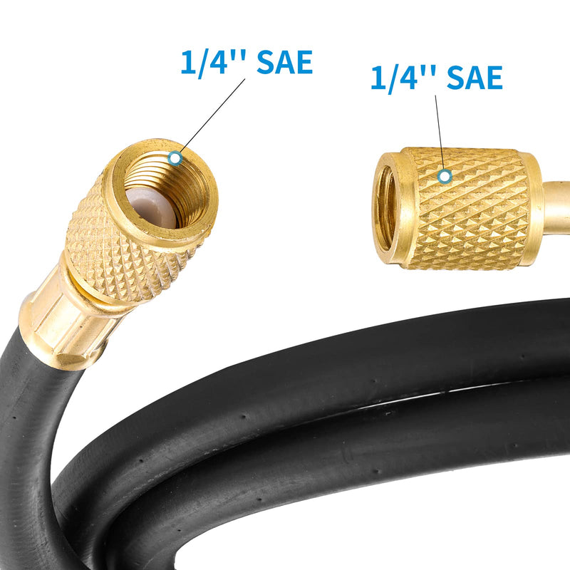 R410A AC Refrigerant Charging Hoses, R410A HVAC Charging Hose with 1/4’’ SAE Flare for R410A R22 R134A R12 R502 Air Condition System, 59 Inch Length