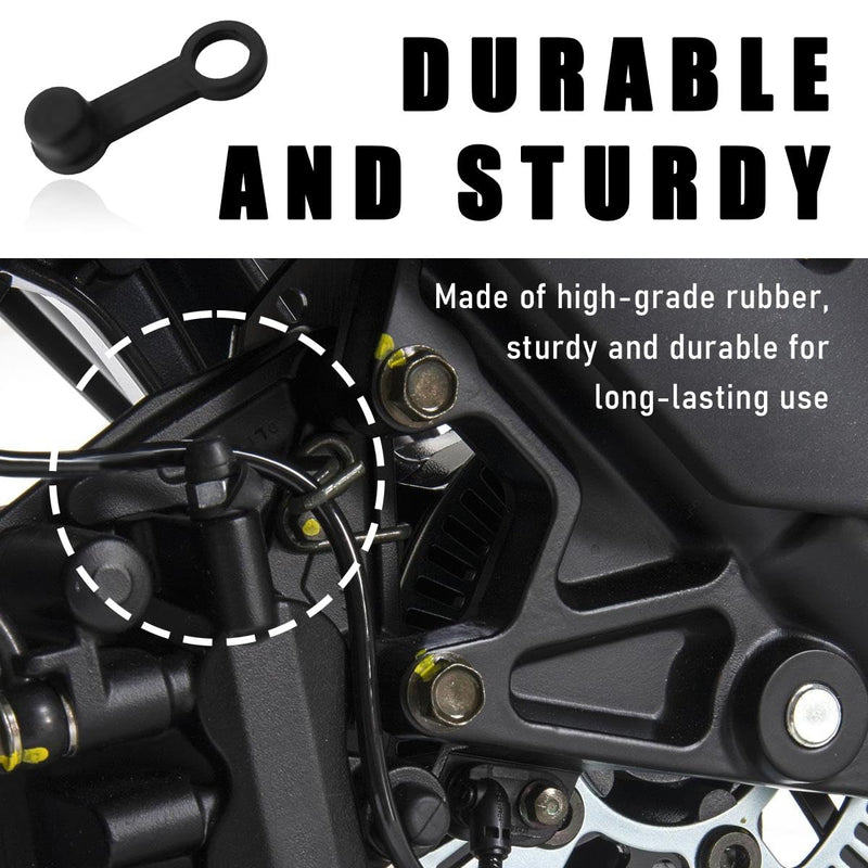 4 PCS Brake Bleed Nipple Caps, Universal Fit, Black Rubber, Premium Quality, Compact, Lightweight, Durable 4PCS