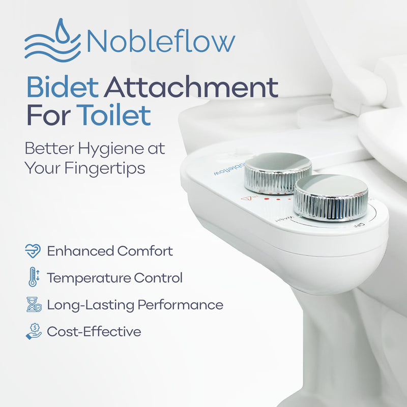 Warm Water Bidet Attachment for Toilet – Non-Electric Hot & Cold Bidet Add-On with Self-Cleaning Nozzle, Adjustable Angle, and Feminine Wash – Ultra-Slim Design