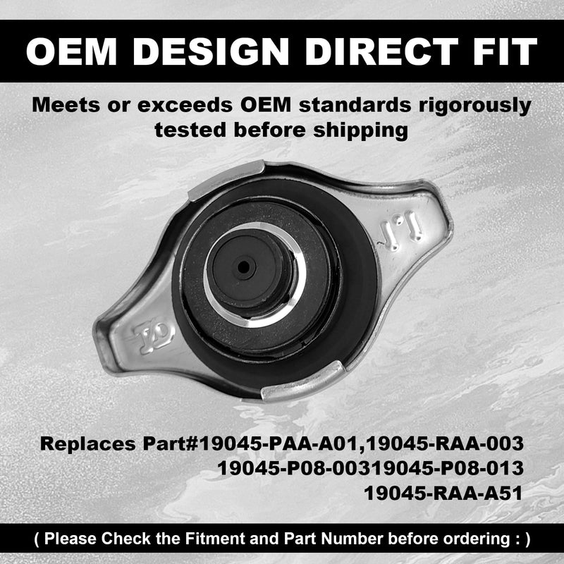 Radiator Cap Cover 19045-PAA-A01 19045PAAA01 Compatible With Honda Civic, Accord, CRV, Odyssey, Pilot (1992-2008)
