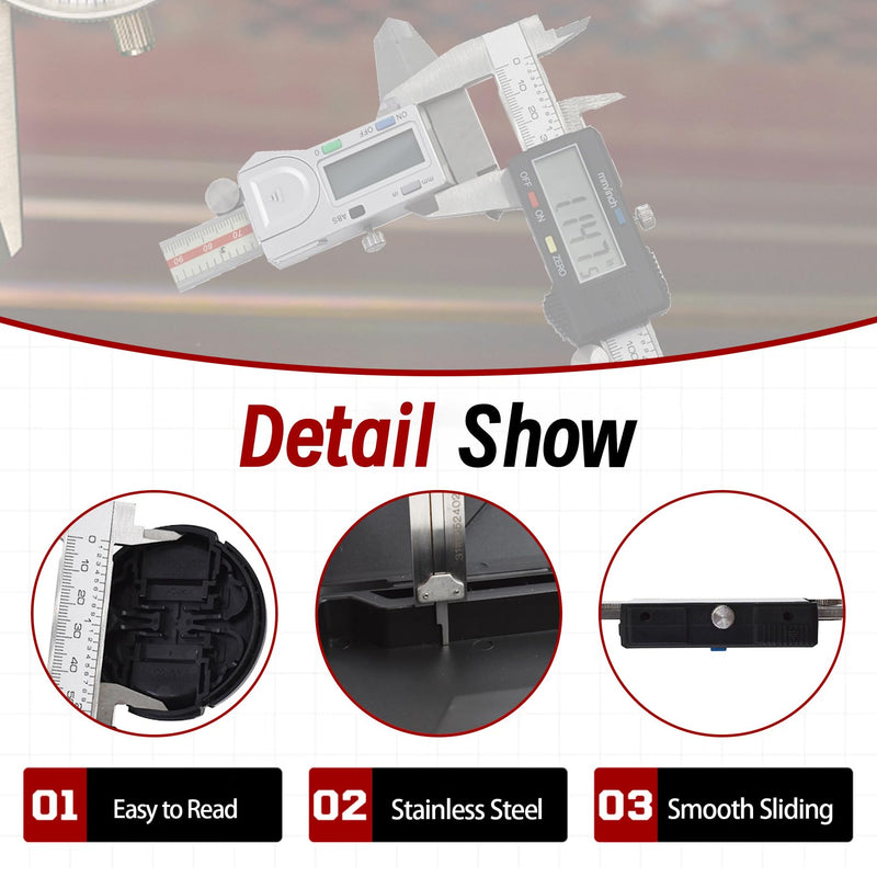 findmall Electronic Digital Caliper Stainless Steel Body with Large LCD Screen 0-6 Inches Inch/Millimeter