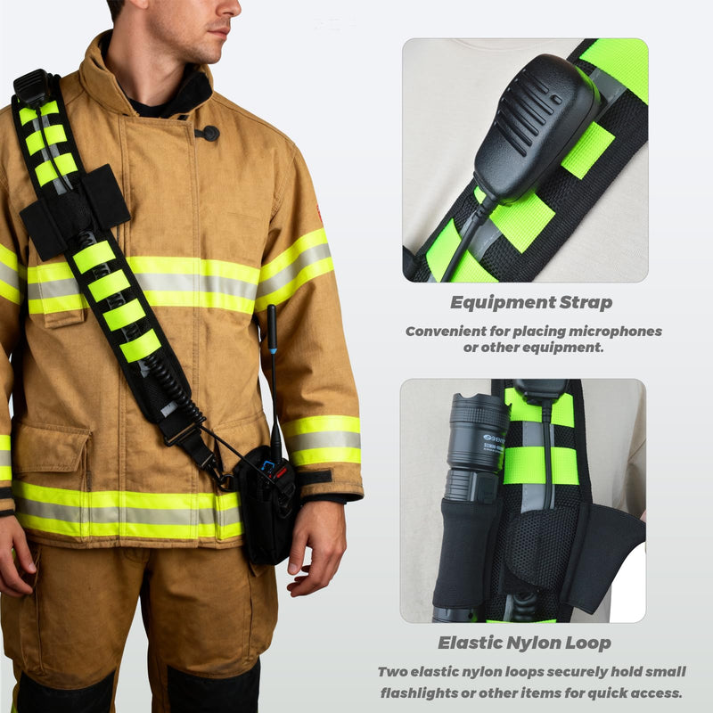 TWAYRDIO Radio Strap, Large MOLLE Walkie Talkie Holster&Anti-Sway Strap Kit | High Visibility Reflective Adjustable Radio Shoulder Strap Harness, Two-Way Radio Molle Case Holder for Motorola Baofeng HT