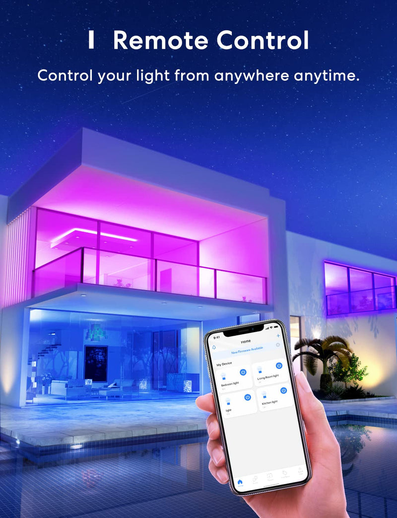 Meross Smart Light Bulb, Smart WiFi LED Bulbs Compatible with Apple HomeKit, Siri, Alexa, SmartThings, Dimmable E26 Multicolor 2700K-6500K RGBWW, 900 Lumens 60W Equivalent 2 Pack A19 2 Pack
